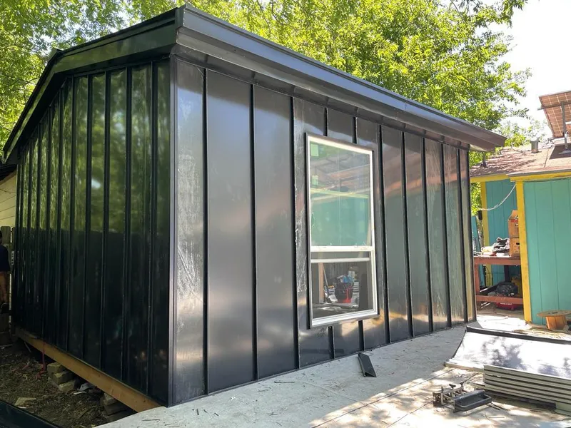 Black standing seam metal wall panels for Metal Roof Installation in Riverbank